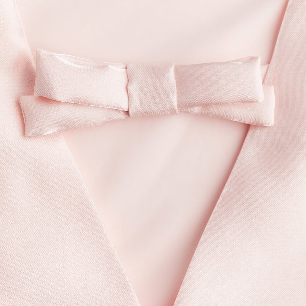 H&M Bow-Detail Sleeveless Dress - Light Dusty Pink